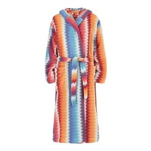 Missoni Villarica Zigzag Print Hooded Robe Multi Color Cotton Terry